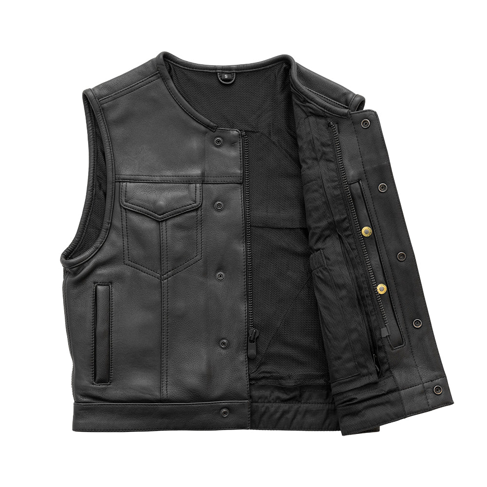 Lowside Men's Motorcycle Leather Vest - Blood Eagle Speed Shop