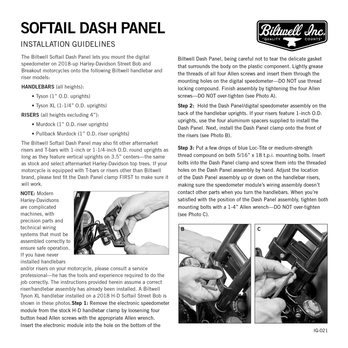 M8 Softail Dash Panel - Black - Blood Eagle Speed Shop