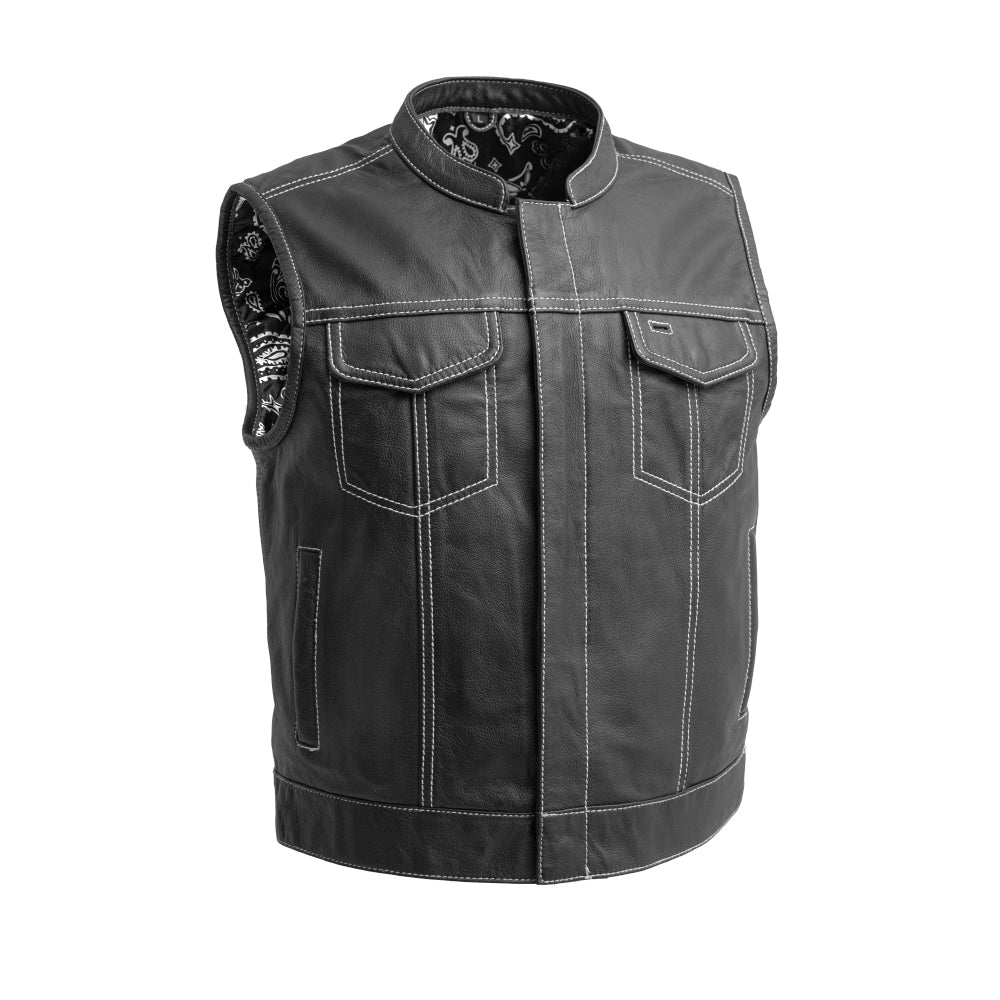 The Club Cut Men's Motorcycle Leather Vest, Multiple Color Options - Blood Eagle Speed Shop