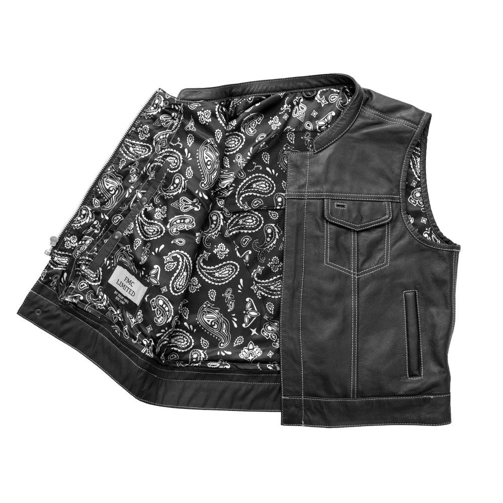 The Club Cut Men's Motorcycle Leather Vest, Multiple Color Options - Blood Eagle Speed Shop