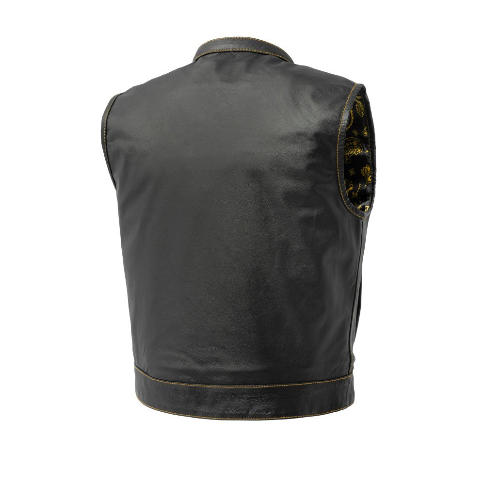 The Club Cut Men's Motorcycle Leather Vest, Multiple Color Options - Blood Eagle Speed Shop