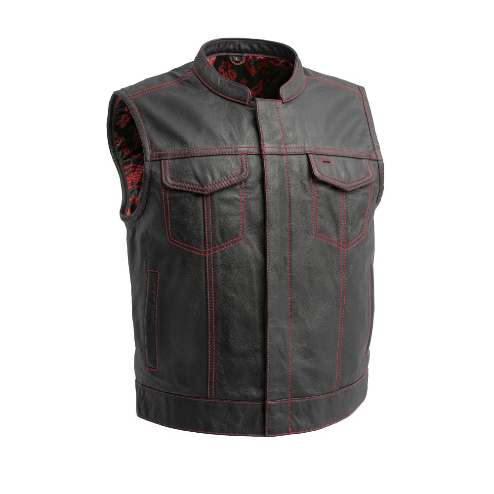 The Club Cut Men's Motorcycle Leather Vest, Multiple Color Options - Blood Eagle Speed Shop