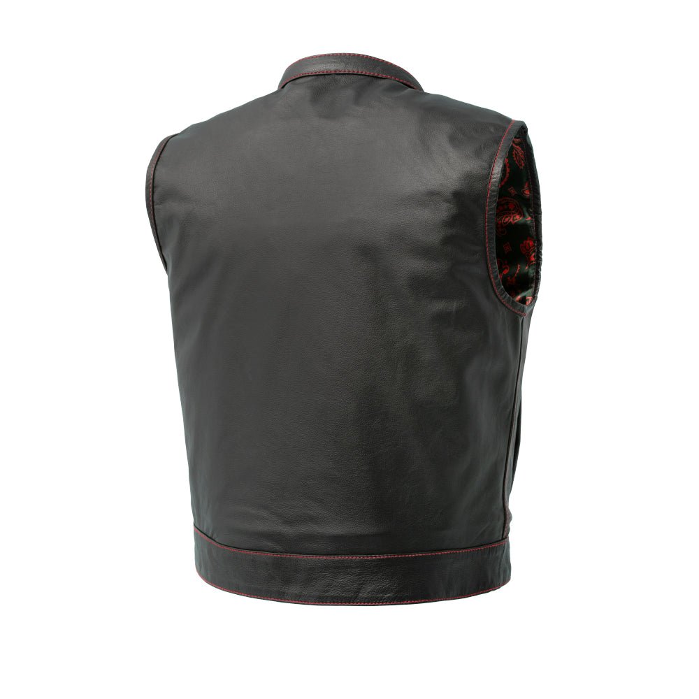 The Club Cut Men's Motorcycle Leather Vest, Multiple Color Options - Blood Eagle Speed Shop