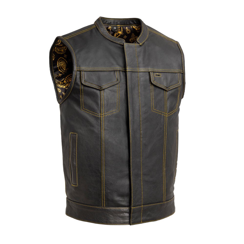 The Cut Men's Motorcycle Leather Vest, Multiple Color Options - Blood Eagle Speed Shop