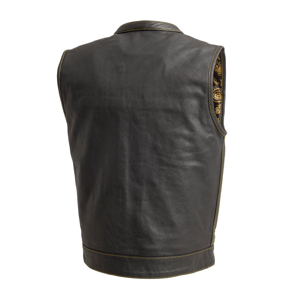 The Cut Men's Motorcycle Leather Vest, Multiple Color Options - Blood Eagle Speed Shop