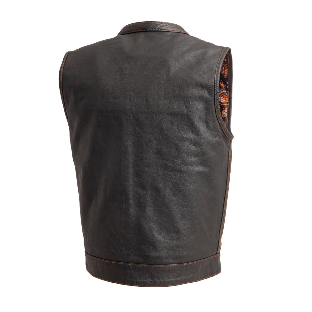 The Cut Men's Motorcycle Leather Vest, Multiple Color Options - Blood Eagle Speed Shop