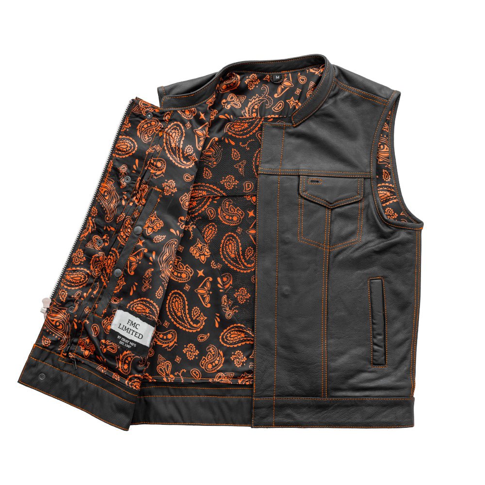 The Cut Men's Motorcycle Leather Vest, Multiple Color Options - Blood Eagle Speed Shop