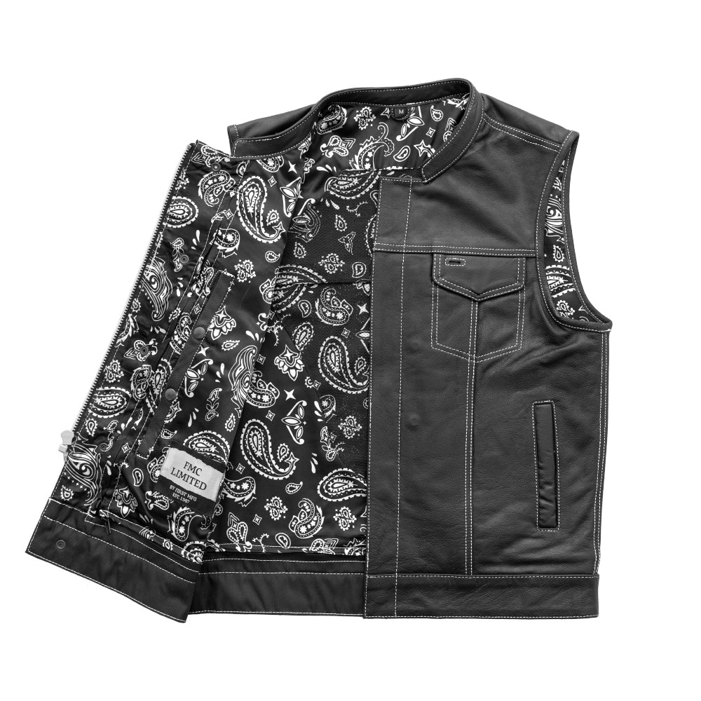 The Cut Men's Motorcycle Leather Vest, Multiple Color Options - Blood Eagle Speed Shop