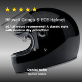 Gringo S ECE Helmet - Gloss Black - Blood Eagle Speed Shop