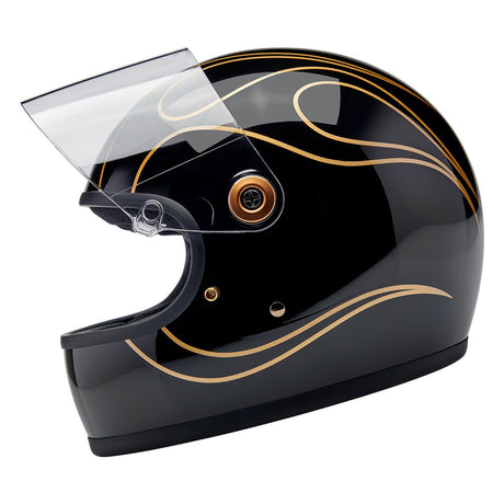 Gringo S ECE R22.06 Helmet - Gloss Black Flames - Blood Eagle Speed Shop