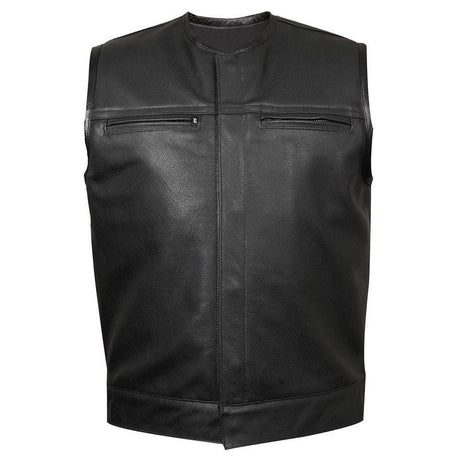 Leather Club Vest #3 (Zipper Chest Pockets) - Blood Eagle Speed Shop