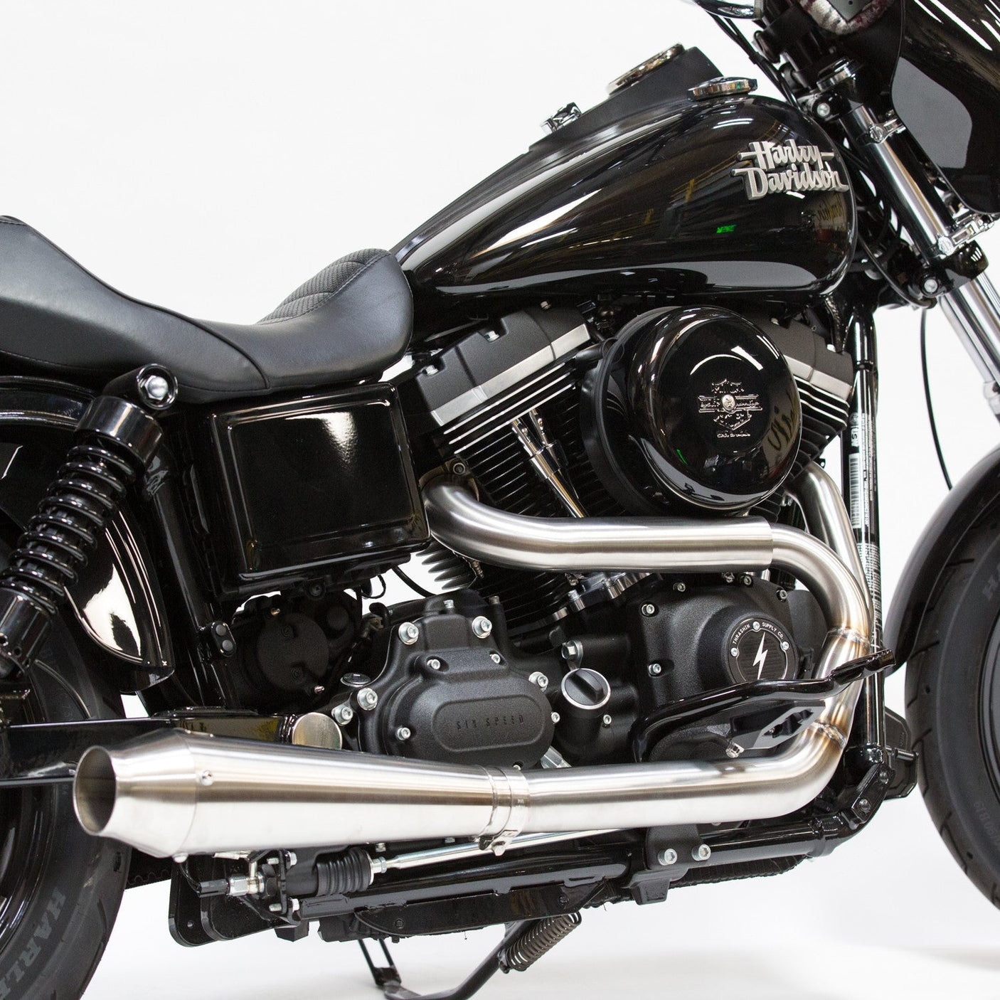 OG Stainless Exhaust w/ Removable Baffle & End Cap - FXR - Blood Eagle Speed Shop